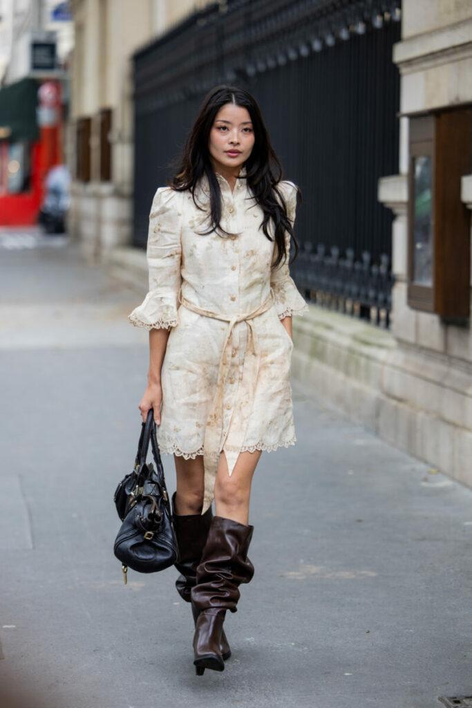 ботуши с набрана горна част за лятна рокля